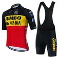 vélo ensemble - L - Maillot de cyclisme de l'équipe Jumbo Visma pour hommes, vêtements de vélo sur route, ens-2