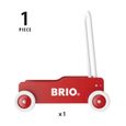Chariot de marche en bois avec frein - BRIO - Rouge et Jaune - Mixte - A partir de 9 mois-2