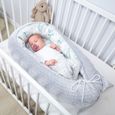 Réducteur Lit Bébé 90x50 cm - Matelas Cocon Bebe Cale pour Lit Baby Nest Coton avec Minky Animaux aquatiques gris clair-2