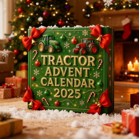 Calendrier De L'Avent Tracteur 2025 - 24 Pendentifs En Acrylique 2D, Décoration Festive Pour Noël Et Hiver