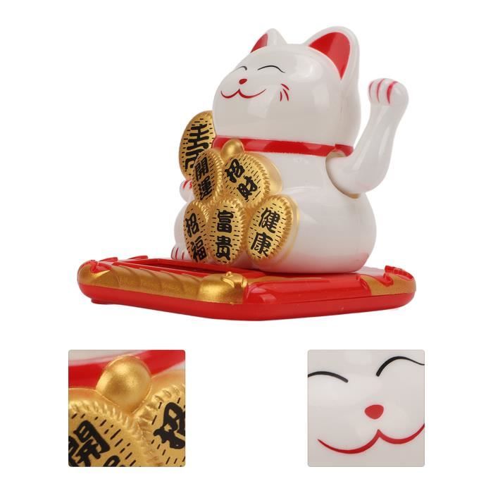 Figurine De Chat Porte-bonheur Agitant à énergie Solaire - Détection