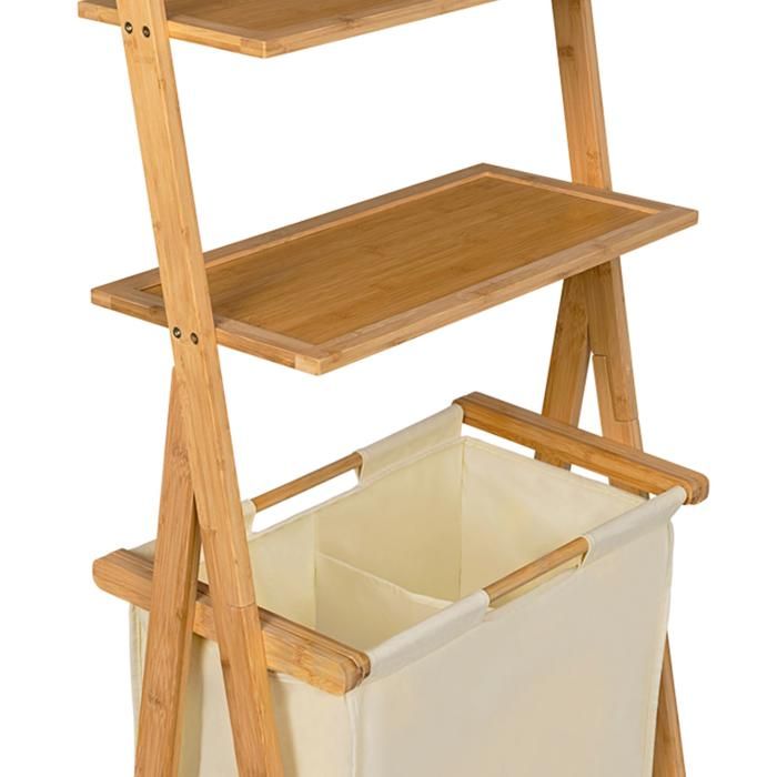 Dressing Penderie Effet Bambou Lana IDMarket Avec 6 Étagères - 90x40x165cm