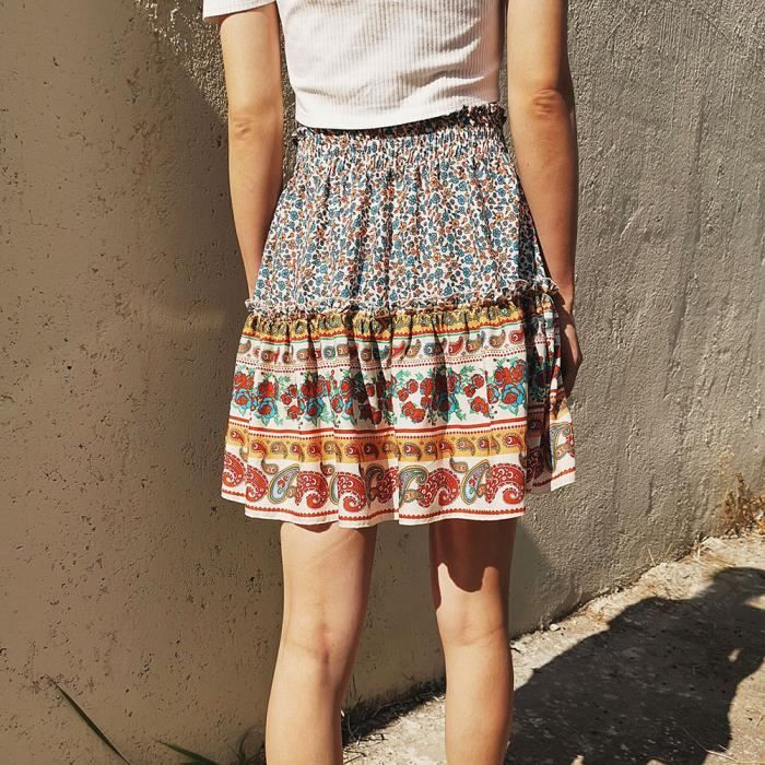 Jupe plissée fleurie courte best sale