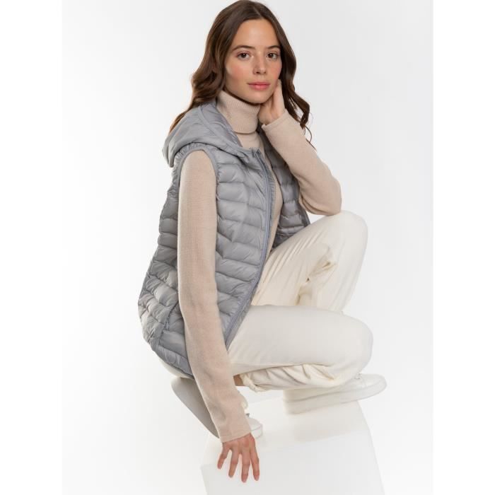 Doudoune femme grise chiné new arrivals