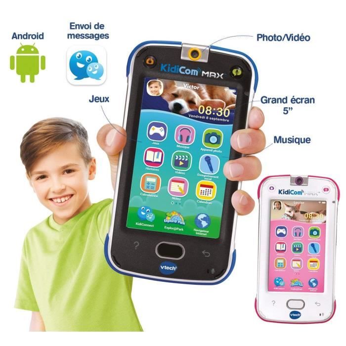 VTech - Téléphone portable pour enfant - KidiCom MAX 3.0 Bleu