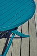 Table pliante de jardin en aluminium - CITY GARDEN - MARIUS - Rond - Bleu - 4 personnes-3