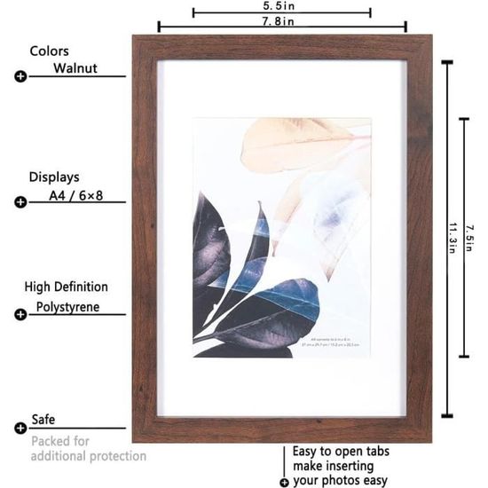 Cadres Photo A4, Support De Cadre Photo Avec Base En Bois Et Couvertures En Acrylique HD, Cadre D'affichage De Certificat D'honneur, Supports De Menu De Table (Taille : Vertical