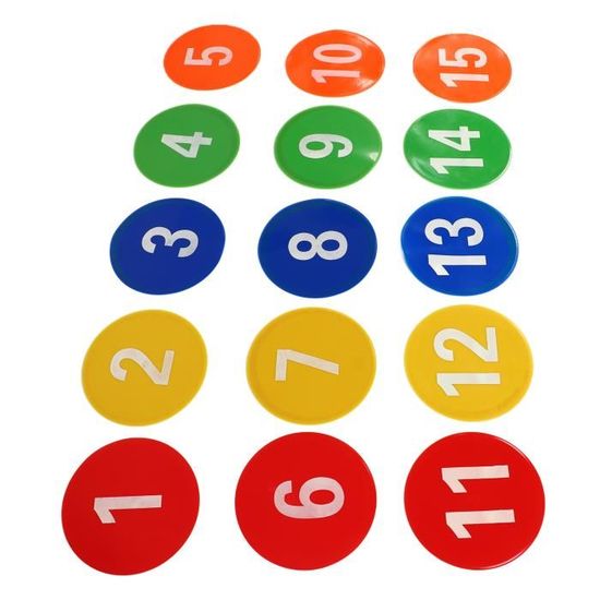 Marqueurs de points colorés Marqueur de points de numéro de sport 1 à 15  marqueurs de numéro de tapis avec 5 couleurs A2 - Cdiscount Beaux-Arts et  Loisirs créatifs