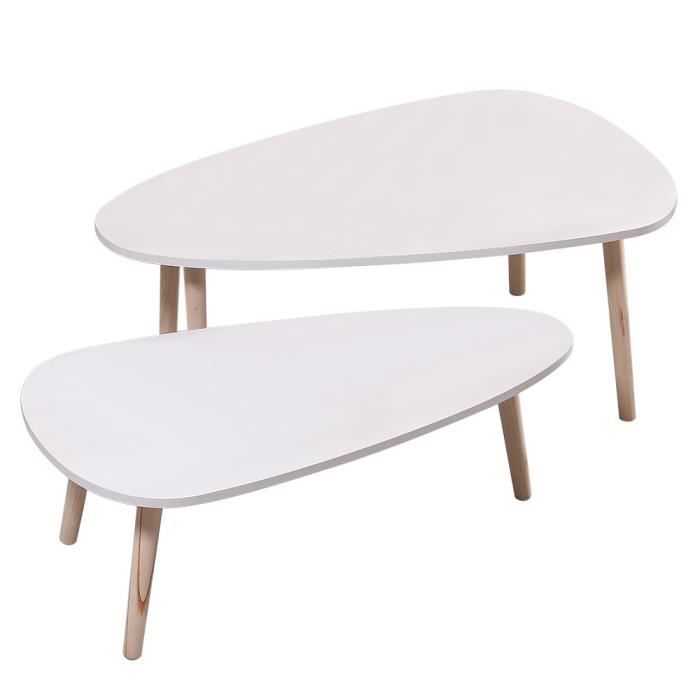 Table Basse Ronde en Bois Blanc Nerea| Lúzete