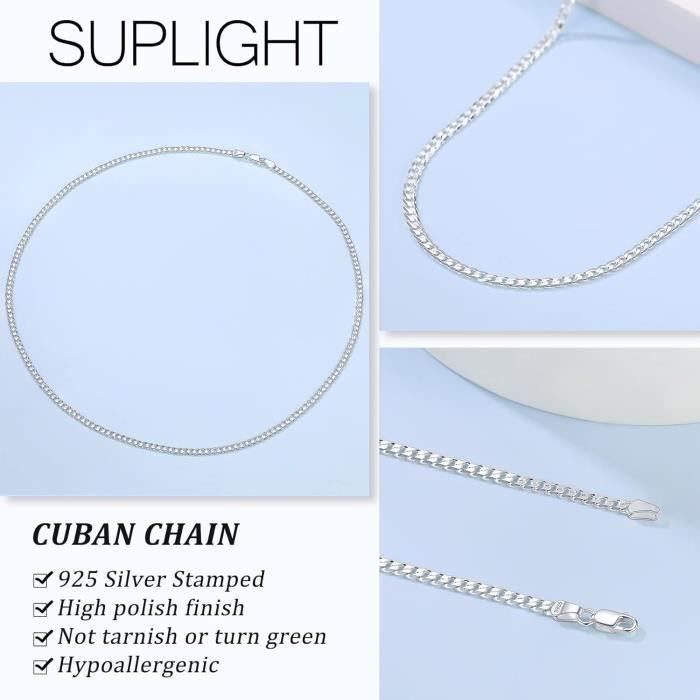 Chaîne Collier Argent Massif 925 Vintage – Poids 37,6g, Poinçonnée, Pour Homme Ou Femme, Occasion