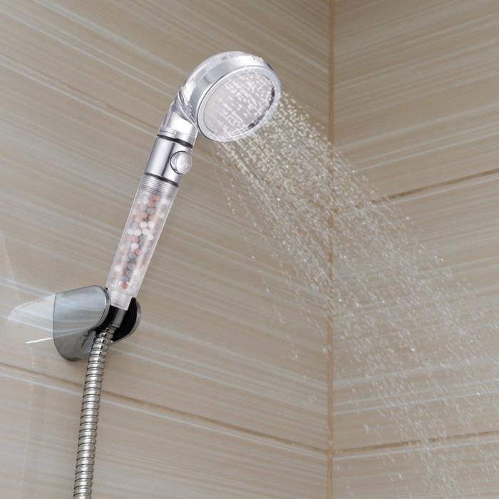 Pommeau de douche pomme de douche avec filtre à ions négatifs buse de douche  spa à main transparente
