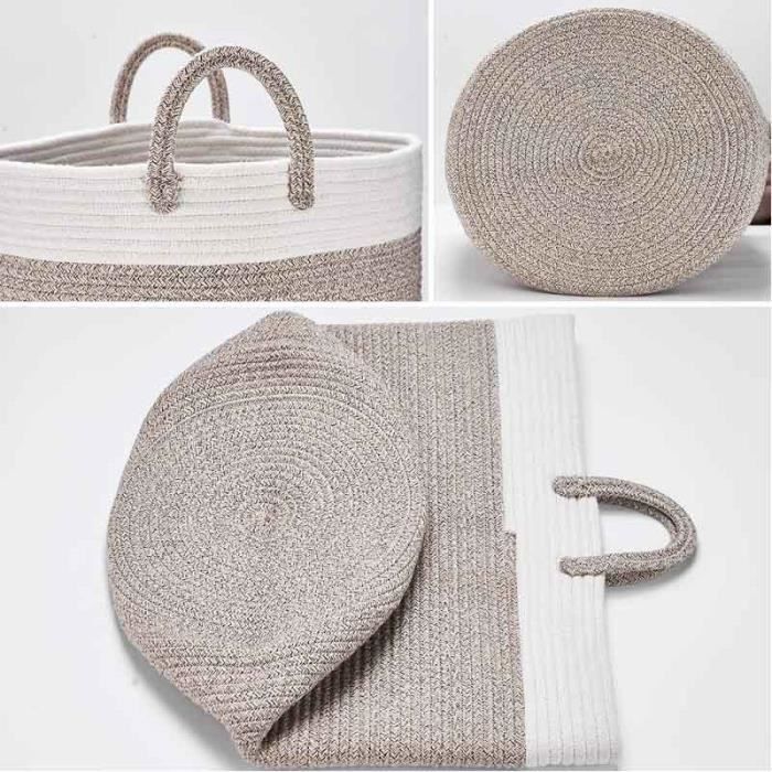 Tour De Corde De Coton Tissé Décoratifs Panier Casier De Rangement Avec Couvercle - Chine Boîte De Rangement Et Blanchisserie Entraver Prix