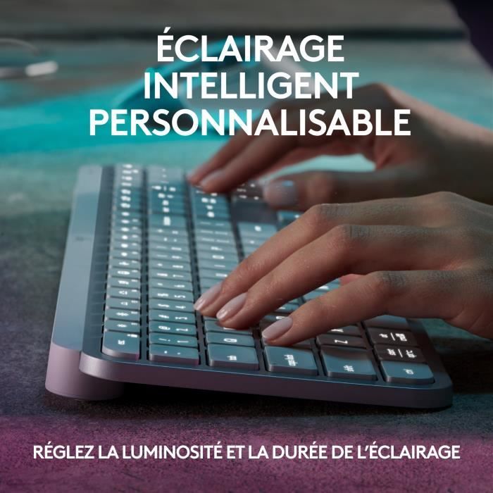 LOGITECH Clavier sans fil MX Keys pour Mac AZERTY Gris (920-009554