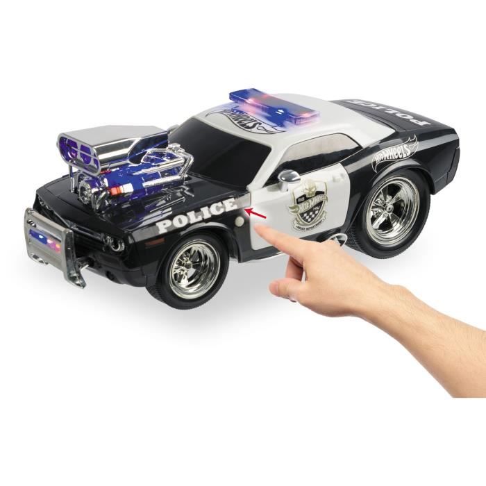 Voiture de police radiocommandee Hot Wheels MONDO MOTORS Sons et lumieres 28cm