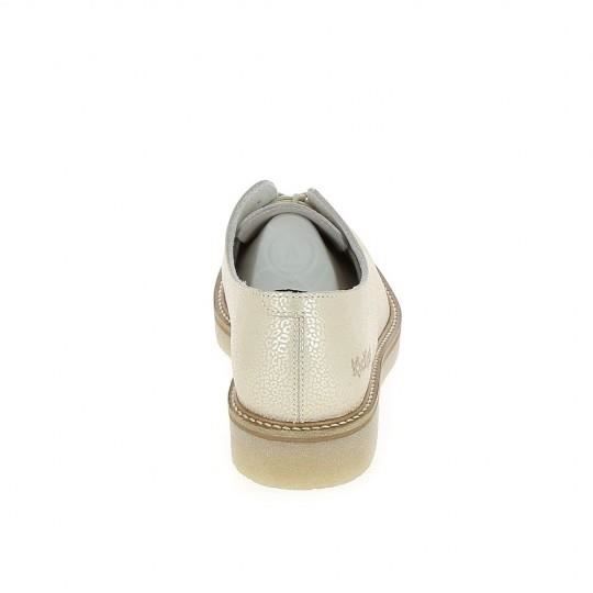 Derbies en cuir pour femme Kickers Mod le Oxfork Couleur or