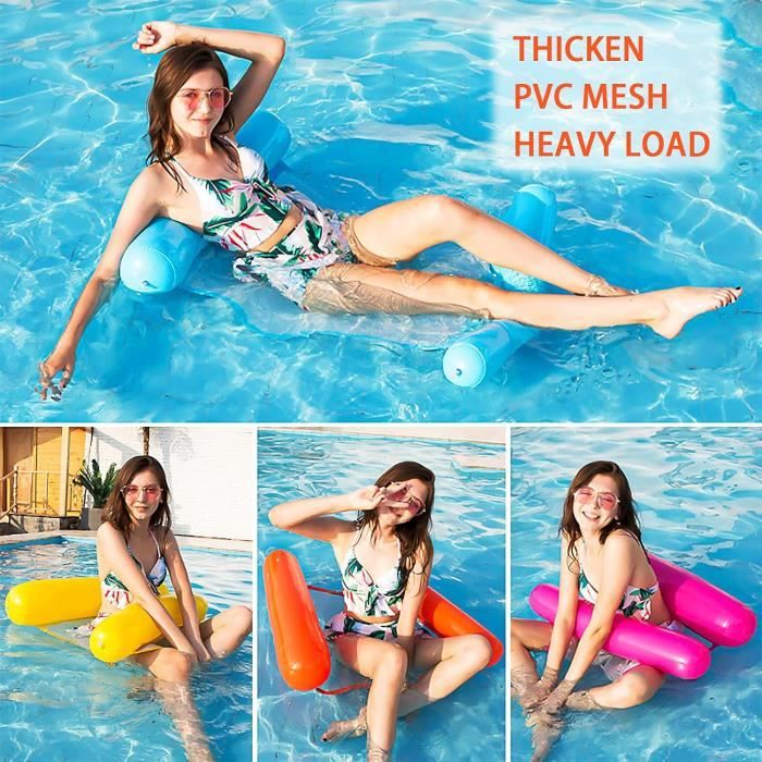 Bouee Piscine pour Adultes, 4 en 1 Hamac Gonflable Chaise de Flottement Aquatique avec Repose-Tête et Filet, Portable et Pliable pour Piscine, Plage | Leroy Merlin Bouee Piscine pour Adultes, 4 en 1 Hamac Gonflable Chaise de Flottement Aquatique avec Repose-Tête et Filet, Portable et Pliable pour Piscine, Plage | Leroy Merlin