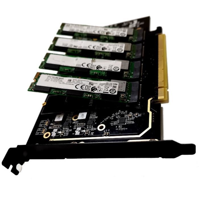 Carte Adaptateur SSD M.2 NVMe Vers PCIe 4.0 - Vitesse Jusqu'à 64 Gbit/s - Pour PC Fixe - Plug & Play
