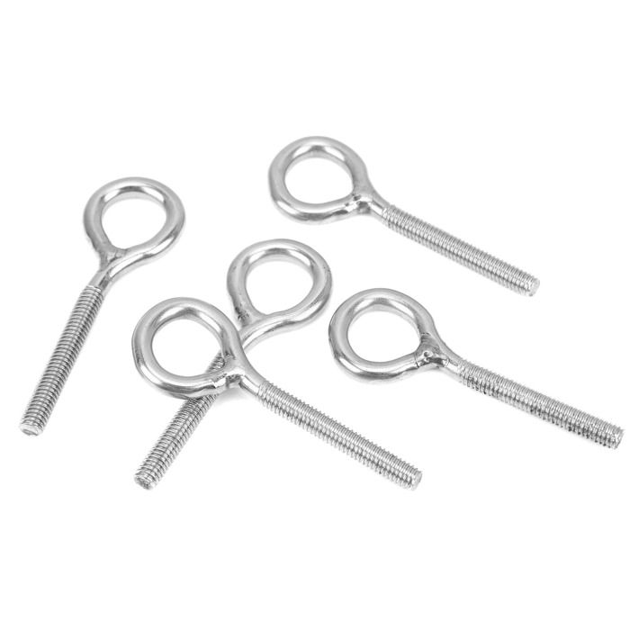 Lot de 25 vis à œillets M4 en acier inoxydable 304 - Petit crochet à œil avec filetage - 50 mm Lot de 25 vis à œillets M4 en acier inoxydable 304 - Petit crochet à œil avec filetage - 50 mm