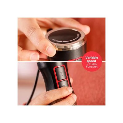 Mixeur Plongeant Solac BA5615 Pro 1200W – 4 Lames Inox, Fonction Turbo, Broie Glace | Avec Verre Doseur 700 Ml