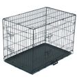 Cage pour Chien de transport pliante en métal 91 x 57 x 62.5 cm Noir-0