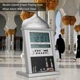 1pc Horloge de Prière Islamique Musulmane Azan Horloge Murale d'alarme avec Stylo(Argent) -XNA-0