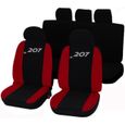 Housses de siège deux colorés pour Peugeot 207 - noir rouge-0