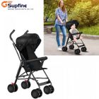 SUPFINE Poussette Canne Compacte pour 0-5 ans, Voiturette pour Bébé avec Canopy, Disponible en Plusieurs Couleurs, Noir