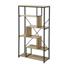CALICOSY - Bibliothèque avec étagères 6 niveaux H160 cm - Bois foncé