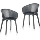 ICARICIO IDEA lot de 2 fauteuils de jardin Nora Noir