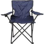 MENGDA Chaise de Camping avec accoudoirs Porte-gobelet,Pliable, Dossier Confortable Bleu Marine