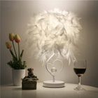 PIXNOR 1PCS Lampe de table en cristal de plumes en forme de coeur avec prise EU