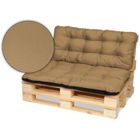 SuperKissen24 Coussin Dossier pour Palette Canapé 120x80 cm et Appui 120x50 - Intérieur-Extérieur - imperméable - Beige