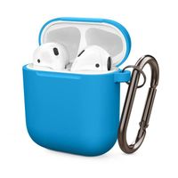 Bleu - Étui airpods 1-2 en Silicone avec crochet, boîtier autocollant, accessoires pour écouteurs
