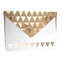 Cartes et enveloppes Motif fanions 10 x 12 cm 7 pièces - MegaCrea DIY Blanc