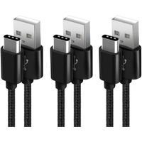 Cable USB Type C SUCESO [1M+2M+2M/Lot de 3] Cable USB C Nylon Tressé Charge Rapide Chargeur USB C pour Samsung Galaxy S10/S9/S8/A7