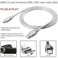 un câble USB 2.0 vers iEEE-1394 Câble d'adaptateur iLink mâle à 1,2 m
