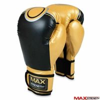 MAX STRENGTH Gants de boxe pour l'entraînement et les mitaines de Muay Thai pour le combat, le kickboxing, parfaits pour les sacs de