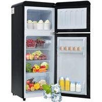 Réfrigérateur rétro 105,5*41*45,5cm, Réfrigérateur-congélateur combiné, deux portes, volume total 92 litres,181 kWh/an, -27°C ~13°C
