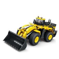 Modèle de chargeur électrique à levage motorisé, jouet éducatif de construction en blocs de construction,jaune