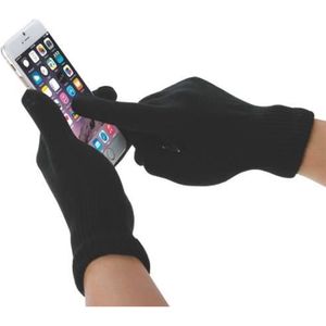 Paire de Gants noir extensible tactile pour smartphone iphone,samsung tablette 