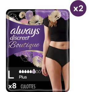 Always Discreet 0%, 36 Culottes Incontinence Femme, Plus 6 Gouttes,  Sous-Vêtements Taille M, Blanc, Protection Très Absorbante pour Fuites  Urinaires Importantes ou post accouchement, Pack 1 Mois : :  Hygiène et Santé