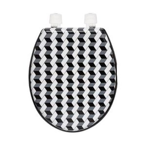 Abattant de Toilette en Bois compress/é HDF Galets Gris Siege WC Standard Universel Arvix