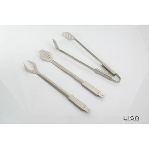 USTENSILE Kit 3 couverts barbecue fourchette pince spatule
