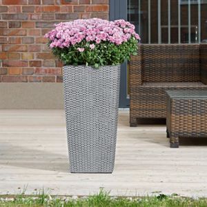 Haute Qualité pot de fleur sable Slim Pots Nouveau Design Jardin Patio Tall 62 cm Noir 