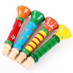 TROMPETTE Mothinessto Jouet de trompette en bois Trompette en bois, jouet sonore, clairon en bois, sifflet éducatif, musique chekere