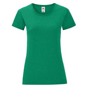 T-SHIRT Fruit Of The Loom - T-shirt manches courtes ICONIC - Femme Vert chiné