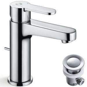 Lavabo Gris 51 Cm Avec Siphon, Tirette Et Robinetterie à Levier Unique – Marque Botle