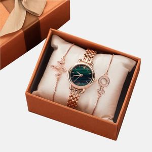 MONTRE RMEGA Coffret Cadeaux Montre Femme + Bracelet Femme  Montre Luxe Quartz Etanche Acier Or Rose