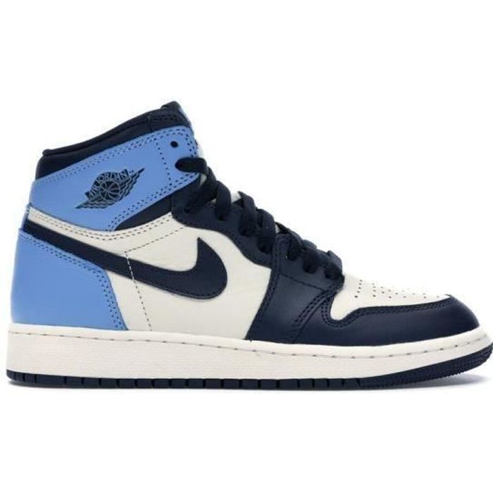 Basket Air-Jordanx 1 Retro High pour Femme chaussures-Bleu-Blanc-Noir Blanc  - Cdiscount Chaussures