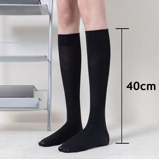 Chaussettes Hautes Grande Taille, Chaussettes En Coton Solides Pour